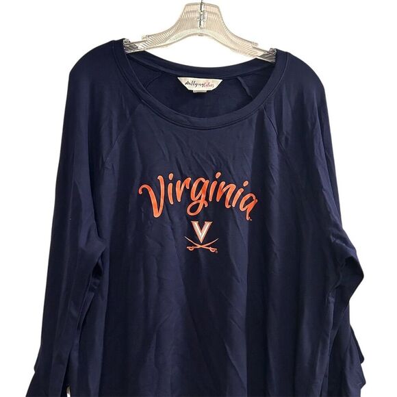 Flying Colors Virginia Cavaliers Women's Ruffle Sleeve Top Blue XL - Picture 2 of 14
